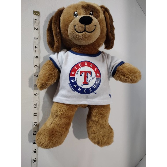 BUILD A BEAR 15'' Brown Dog Puppy Texas Rangers - Picture 3 of 5